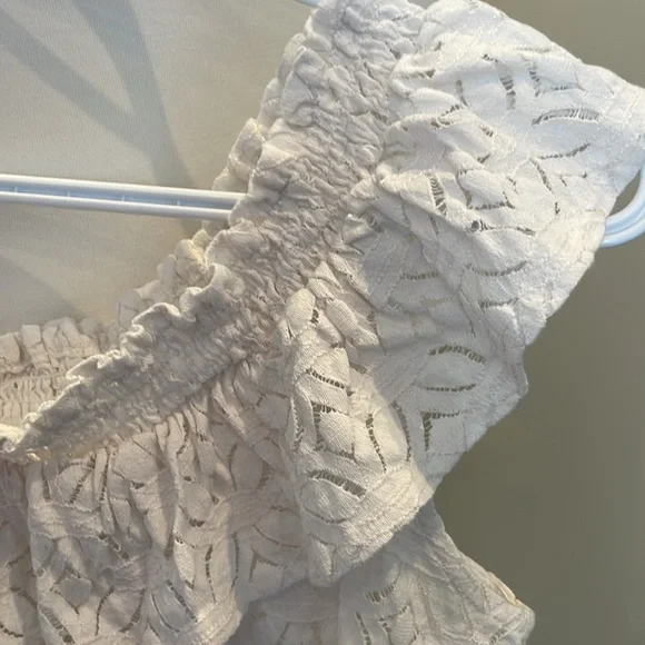 White Lace Ruffle Top - Picture 2 of 6